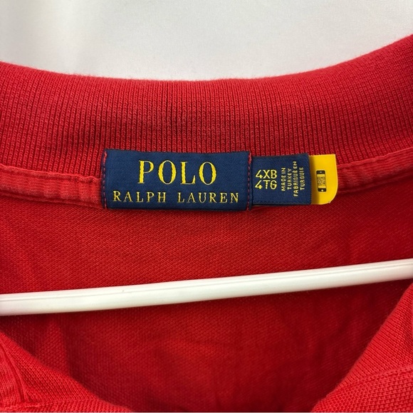 Polo Ralph Lauren Red Short Sleeve Polo Shirt Men's size 4XB Preppy Classic - Picture 4 of 7